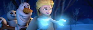 Elsa et Olaf dans La Reine des neiges : aurores boréales